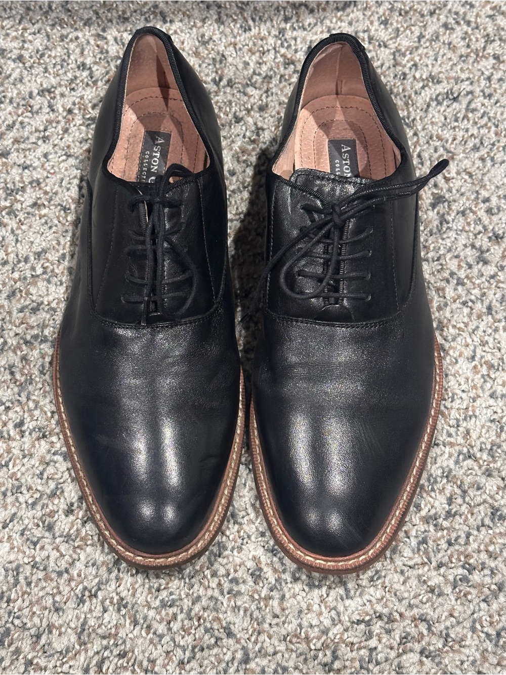 Aston Black Leather Lace-Up Slip-On Loafers